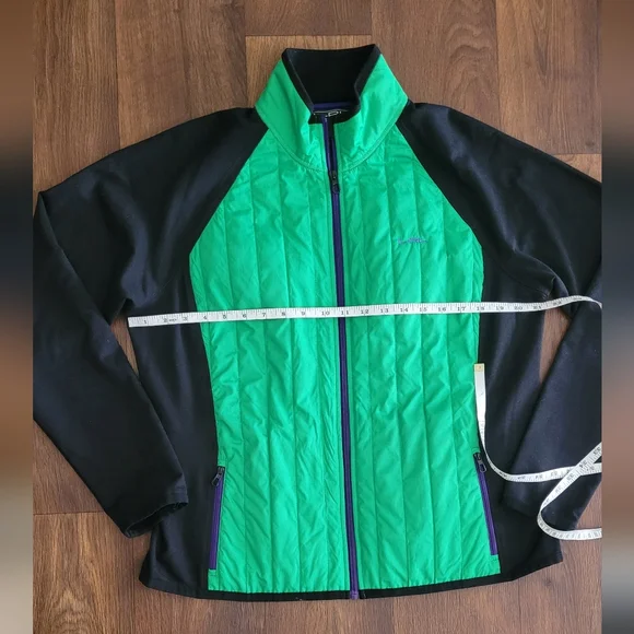 Ralph Lauren full zip lightweight jacket Women's XL black, green & purple trim - Picture 10 of 11